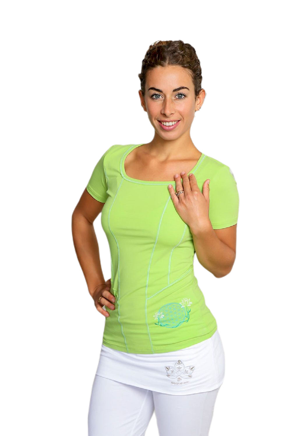 Yoga-Shirt Blume des Lebens Kiwi