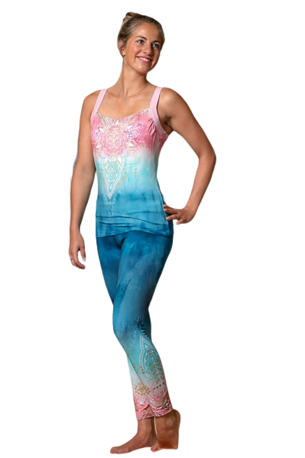 Yoga Top Mandala indigo peach von Spirit of om