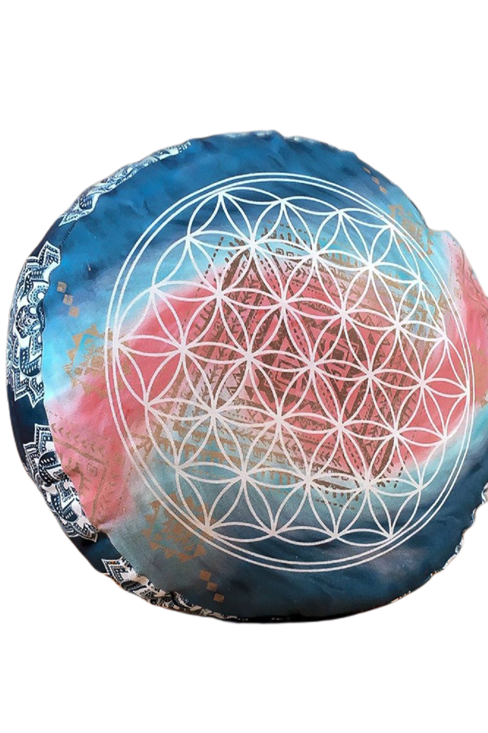 Meditationskissen rund indigo-peach