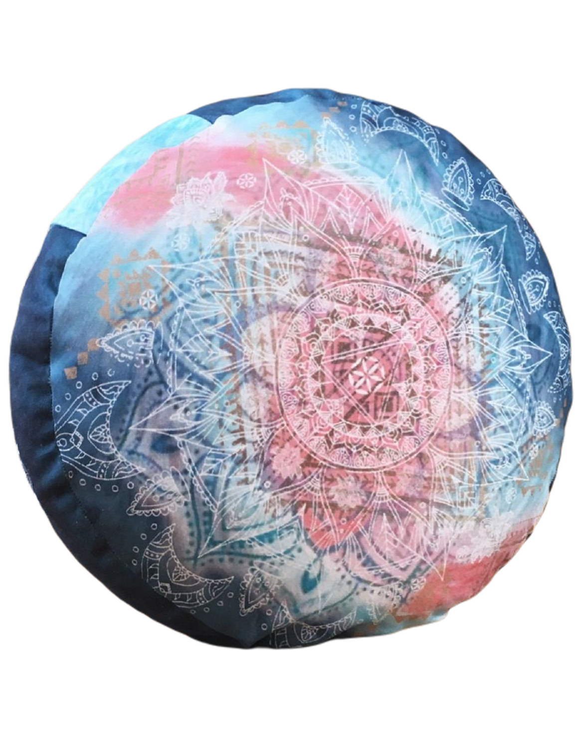 Meditationskissen rund indigo-peach