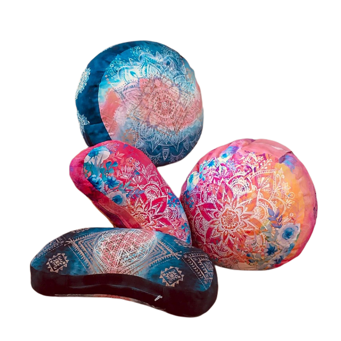 Meditationskissen rund indigo-peach