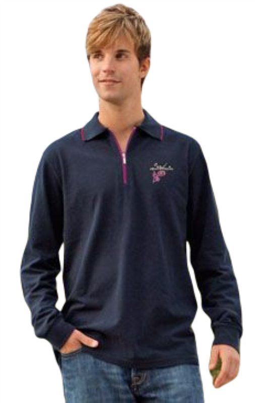 Polo-Zip-Shirt Cosmic Ordering Langarm