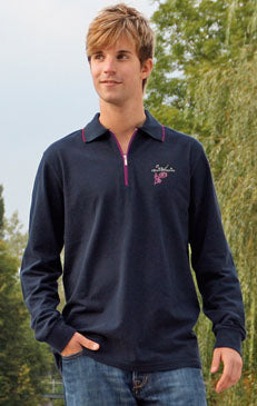 Polo-Zip-Shirt Cosmic Ordering Langarm