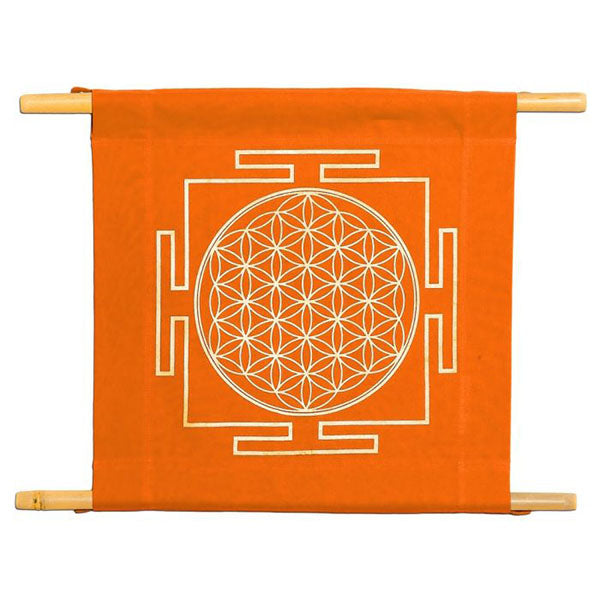 Wandbehang Lebensblume orange