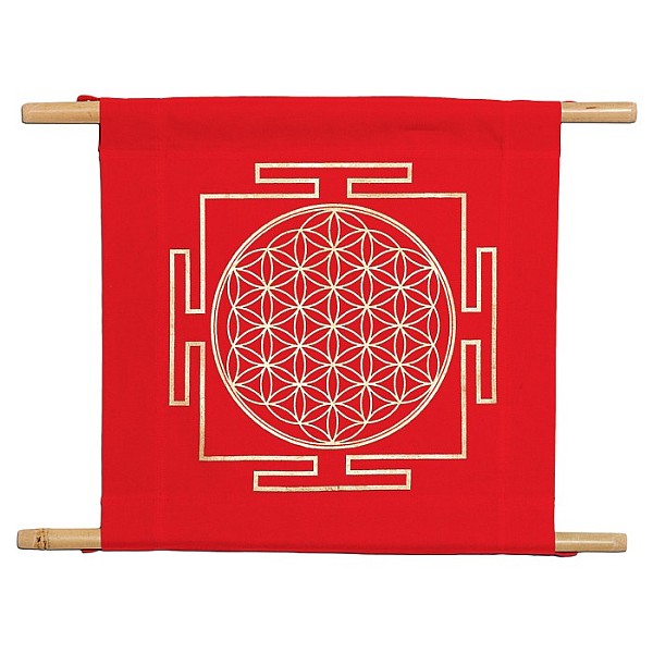 Wandbehang Lebensblume rot