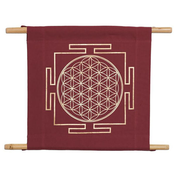 Wandbehang Lebensblume maroon