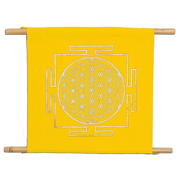 Wandbehang Lebensblume gelb