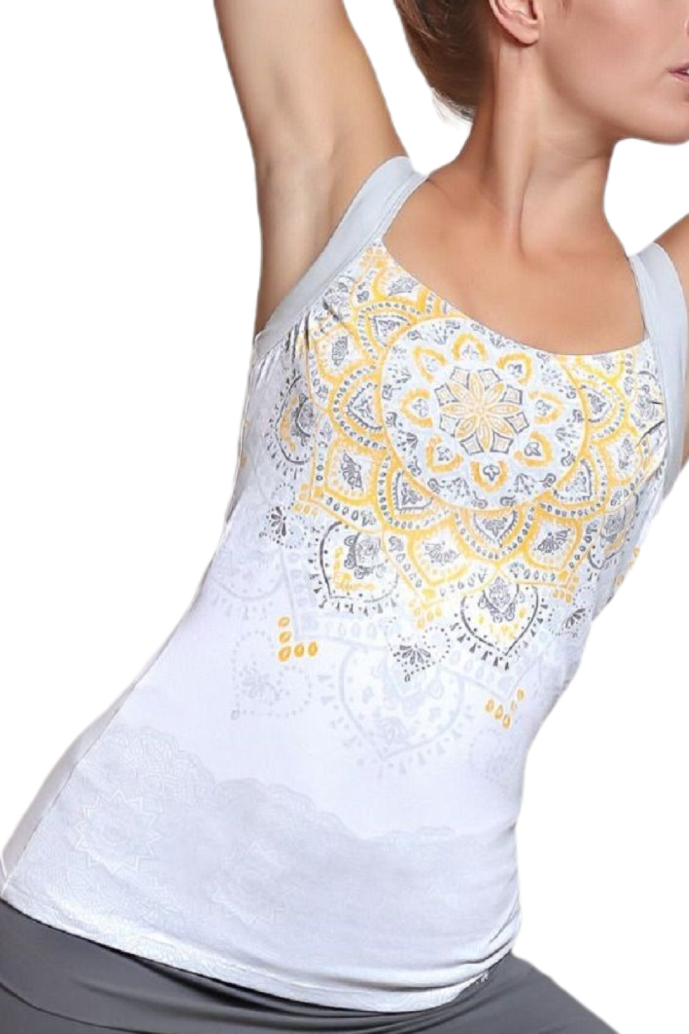 Yoga Top Chakra White Silver Sun von Spirit of OM