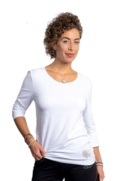 Longsleeve Weiß Silber