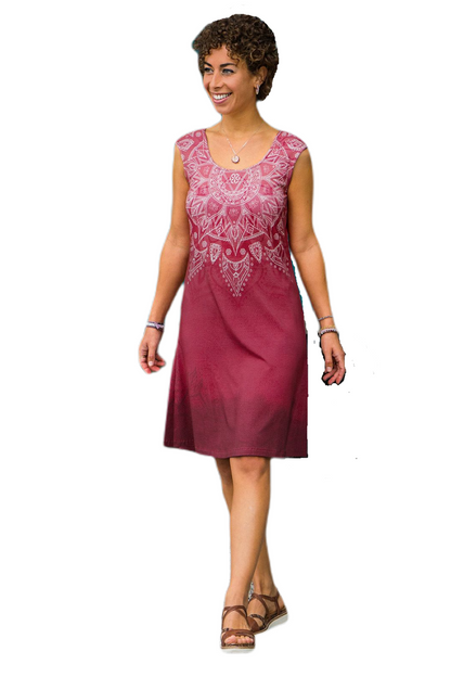 Sommerkleid Mandala Himbeer-rot  Spirit of Om