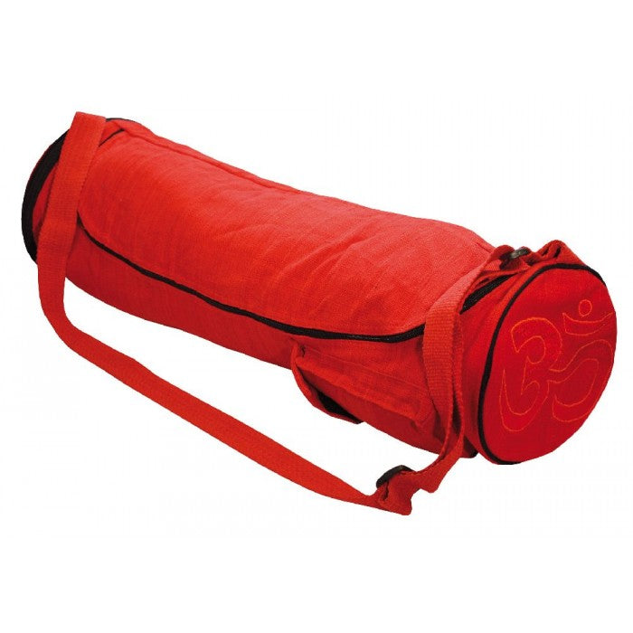 Baumwolltasche Om für Yogamatten rot