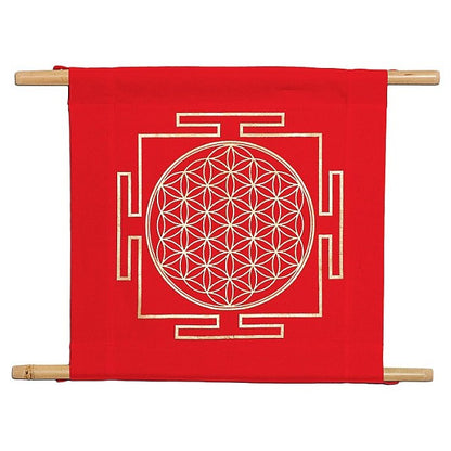 Wandbehang Lebensblume rot