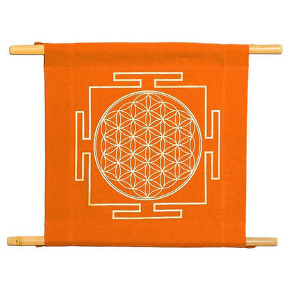 Wandbehang Lebensblume orange