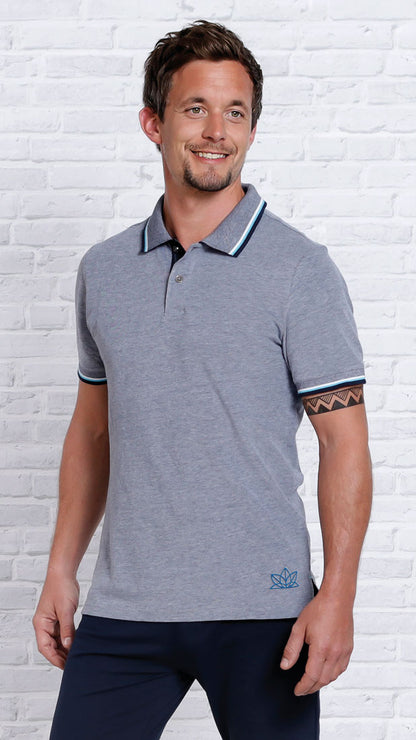 Polo-Shirt Dunkelblau-Melange