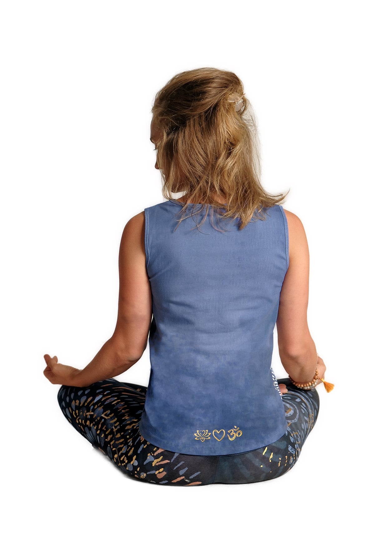 Yoga Top Peace Om blue
