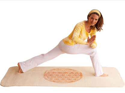 Yogamatte aus Schurwolle Blume des Lebens 85x198cm